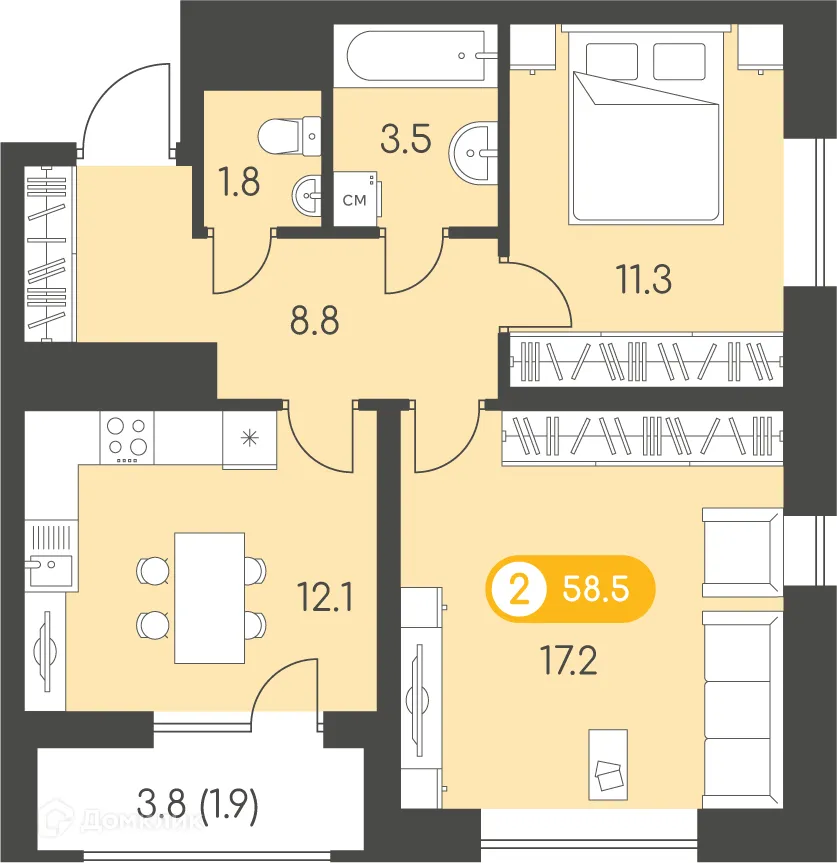 Фото квартиры в ЖК Новый восход