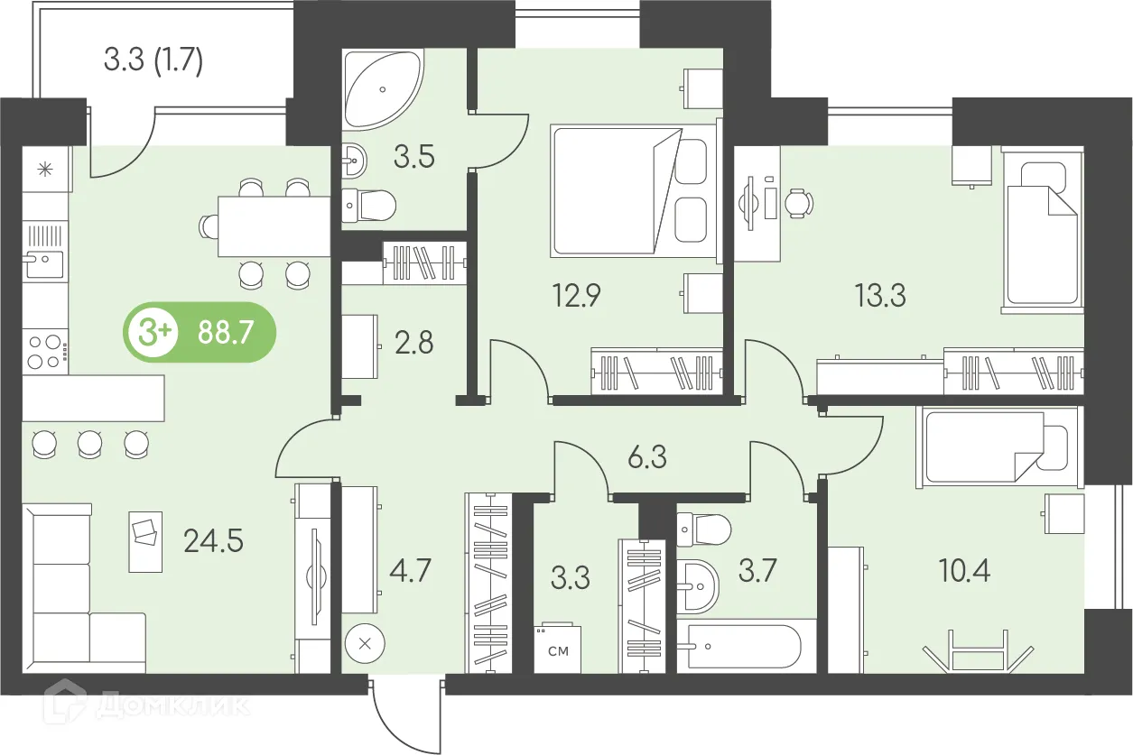 Фото квартиры в ЖК Новый восход