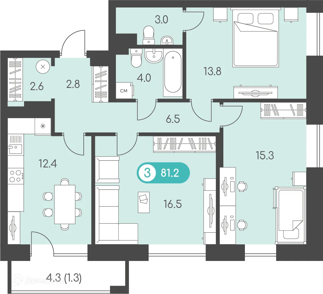 Фото квартиры в ЖК Новый восход