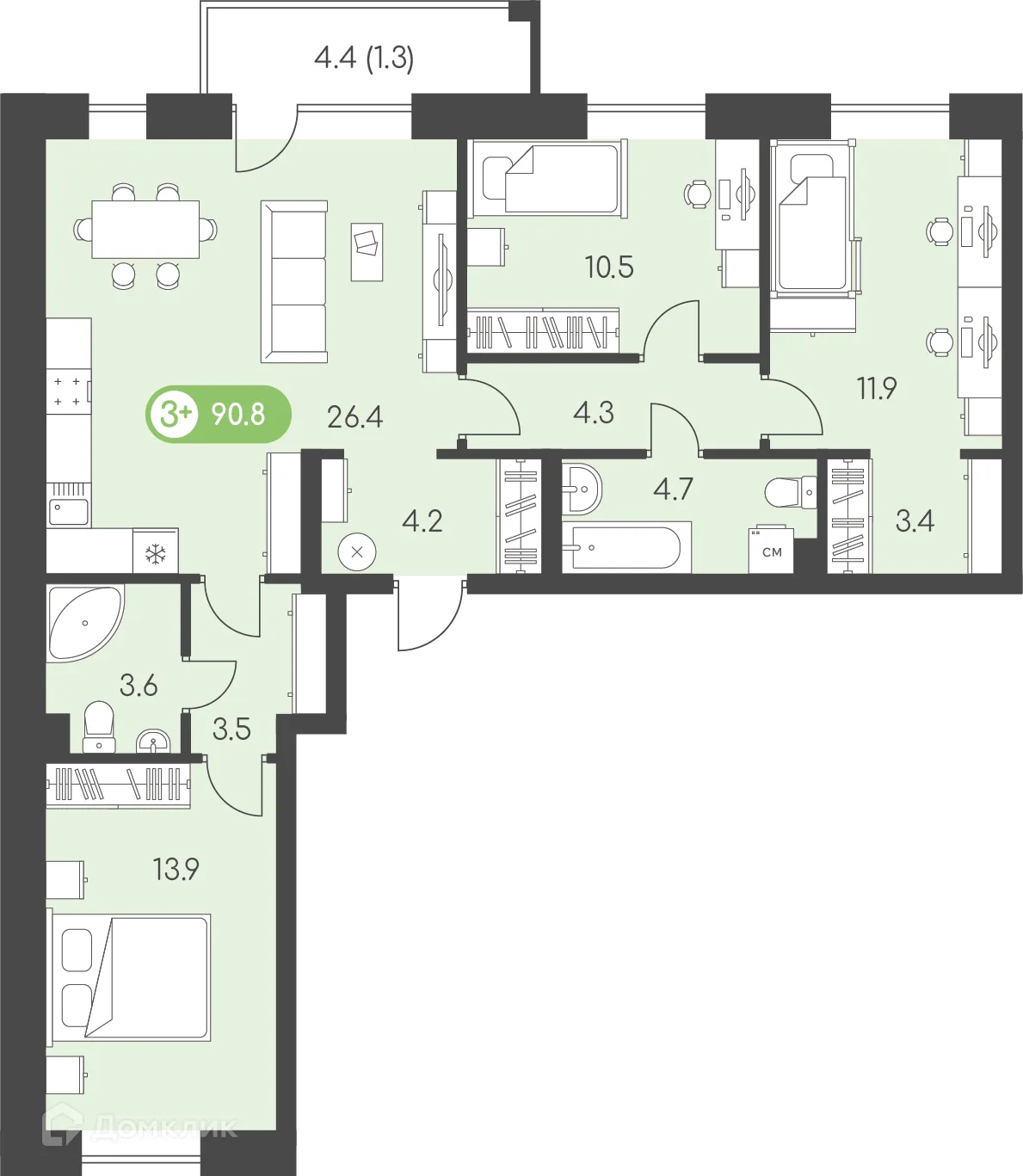 Фото квартиры в ЖК Новый восход