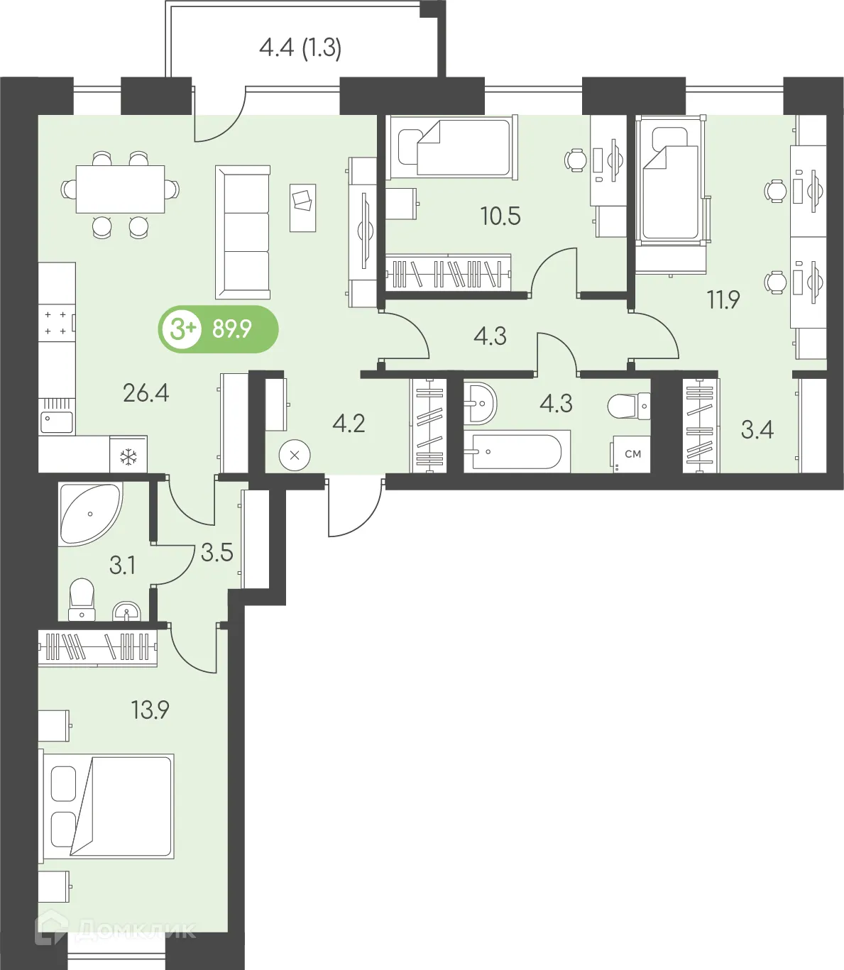 Фото квартиры в ЖК Новый восход