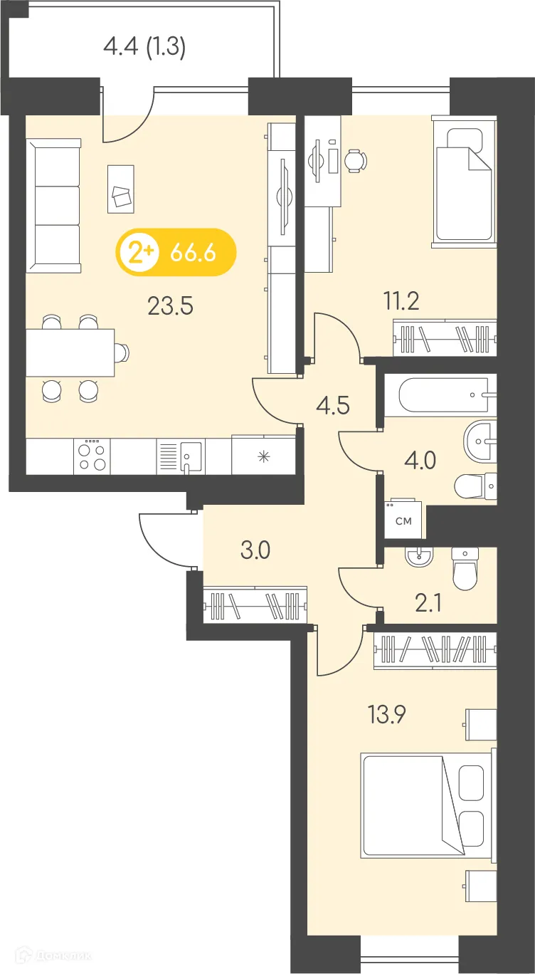 Фото квартиры в ЖК Новый восход