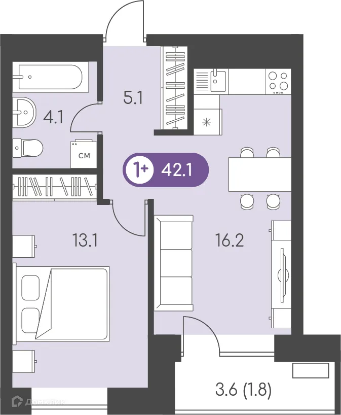 Фото квартиры в ЖК Новый восход