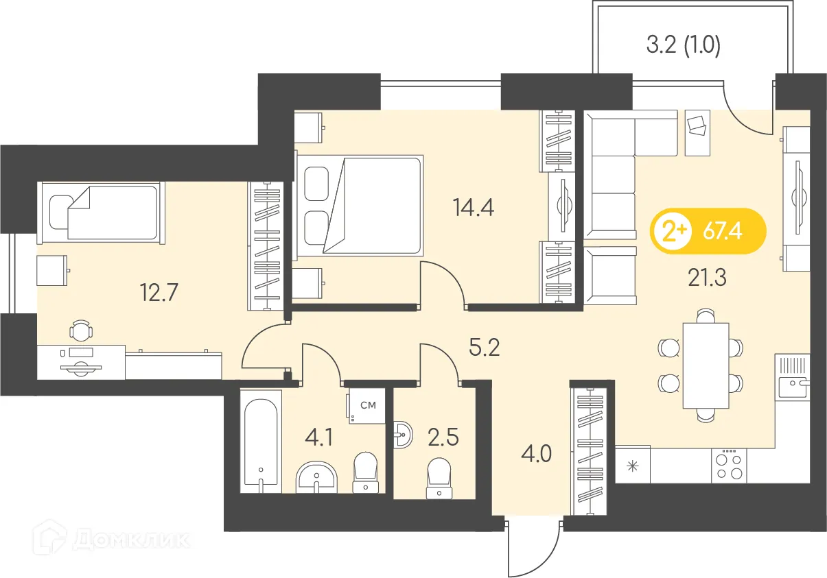 Фото квартиры в ЖК Новый восход