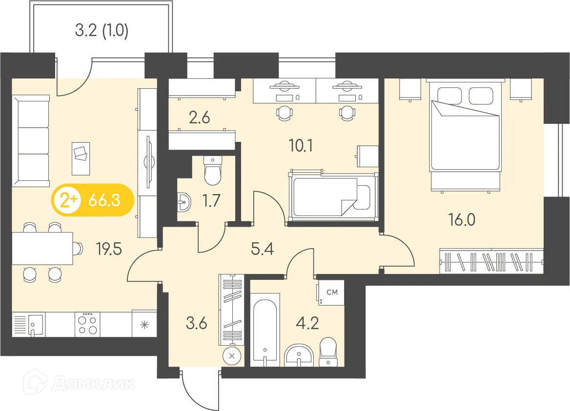 Фото квартиры в ЖК Новый восход