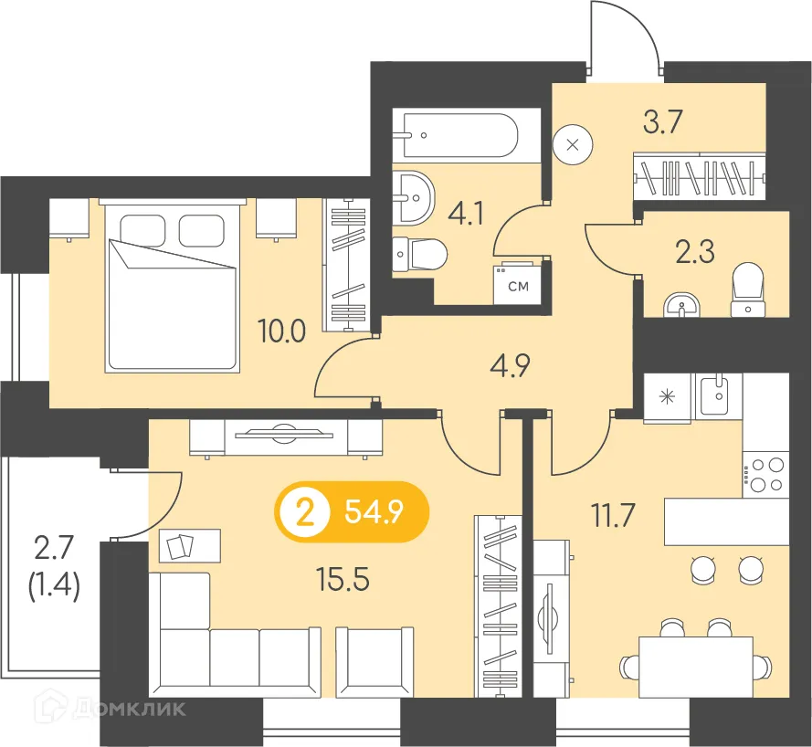 Фото квартиры в ЖК Новый восход