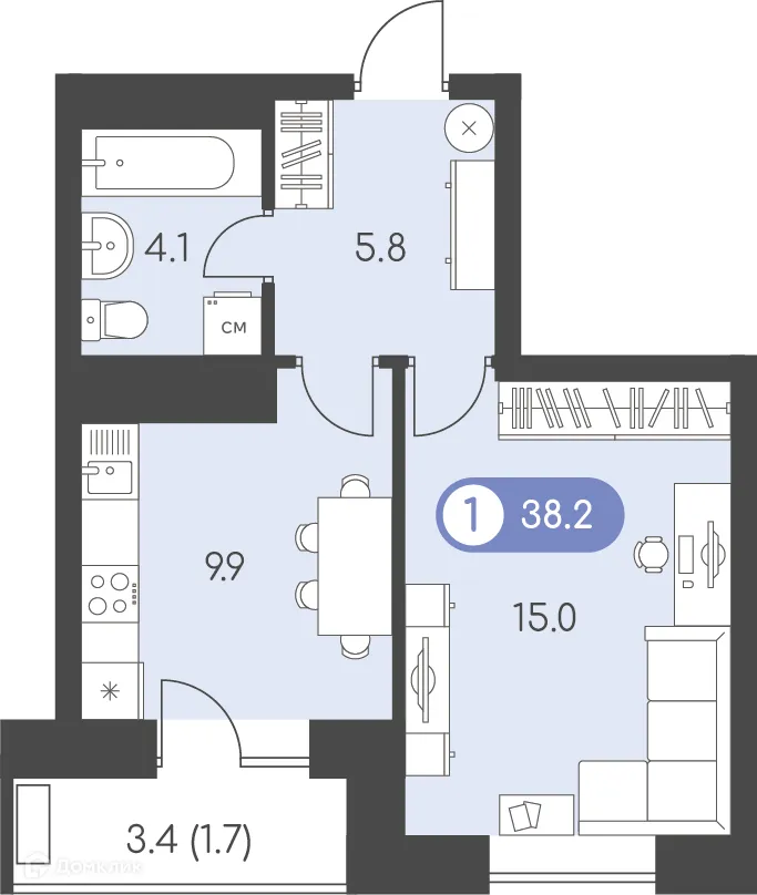 Фото квартиры в ЖК Новый восход