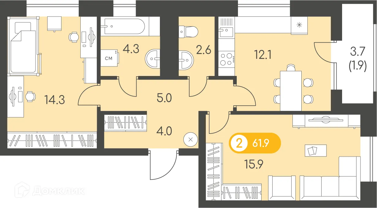 Фото квартиры в ЖК Новый восход