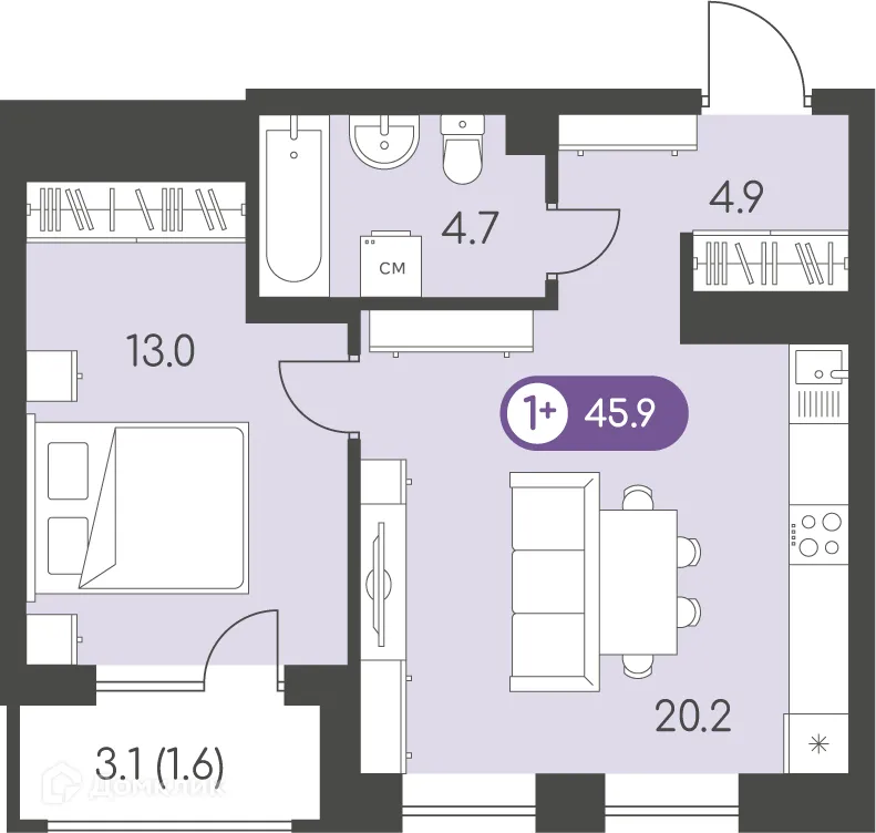 Фото квартиры в ЖК Новый восход