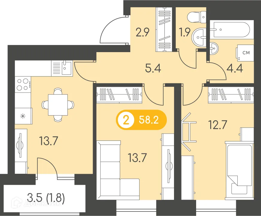 Фото квартиры в ЖК Новый восход