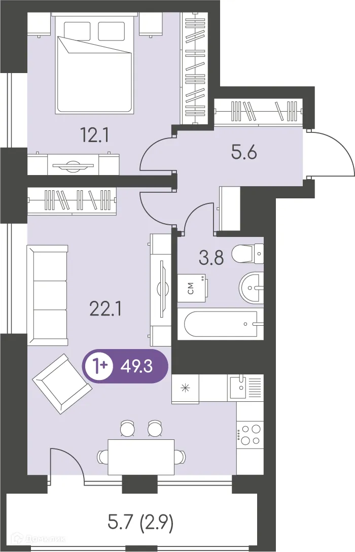 Фото квартиры в ЖК Новый восход