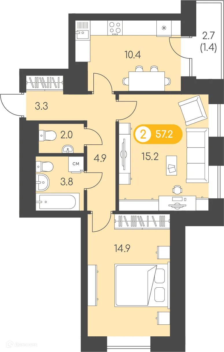 Фото квартиры в ЖК Новый восход