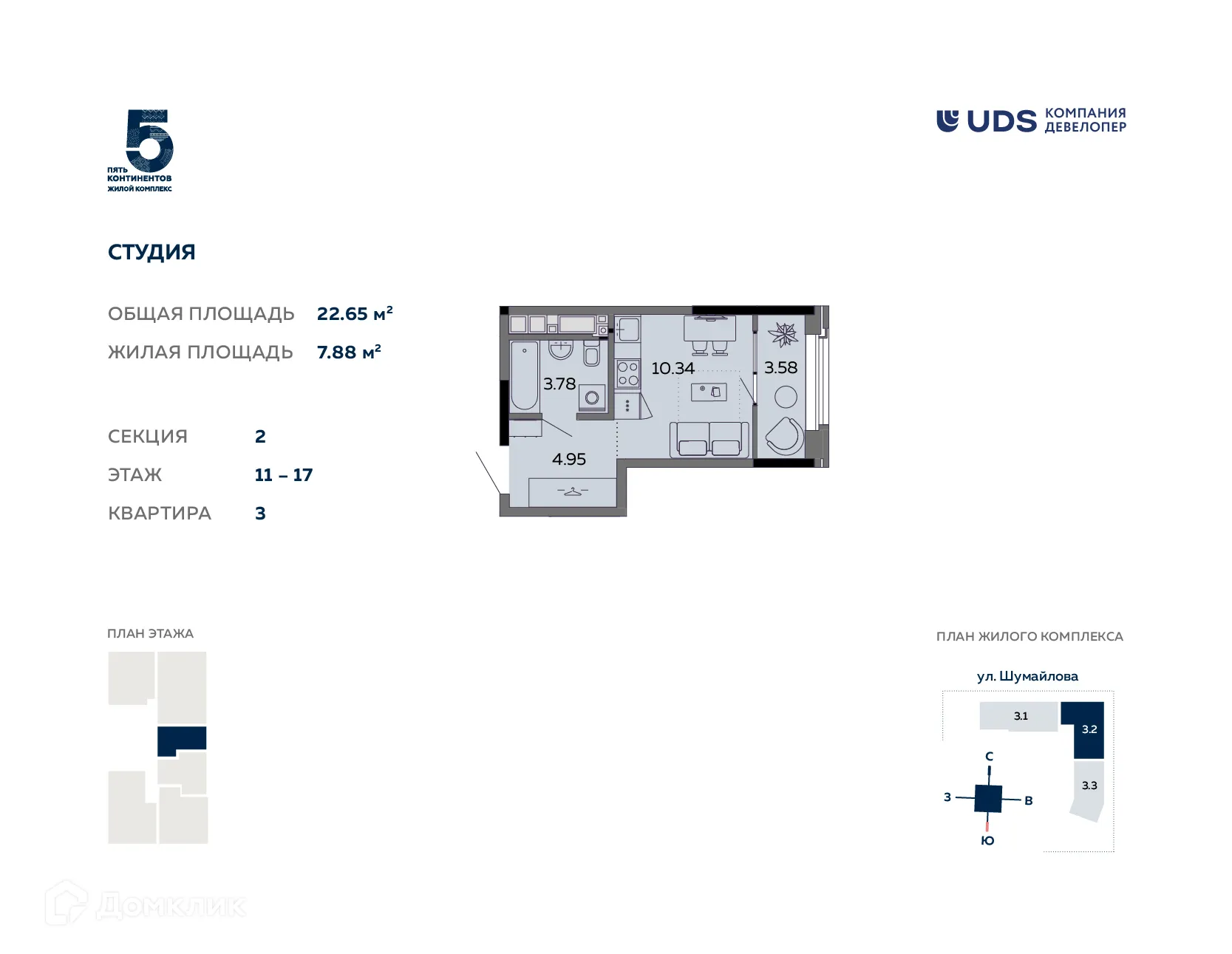 Фото квартиры в ЖК Пять континентов