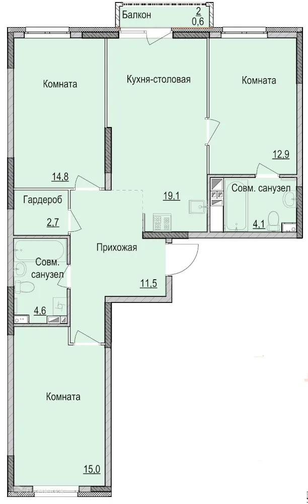 Фото квартиры в ЖК Утро на Репина