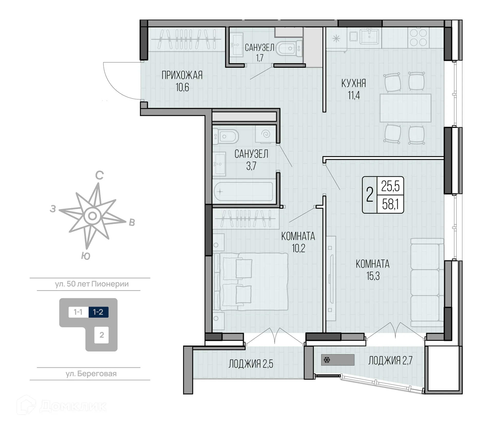 Фото квартиры в ЖК LIGHTHOUSE