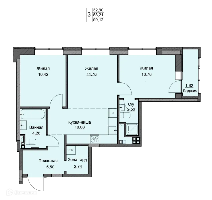 Фото квартиры в ЖК Чехов Квартал Премьерный дом