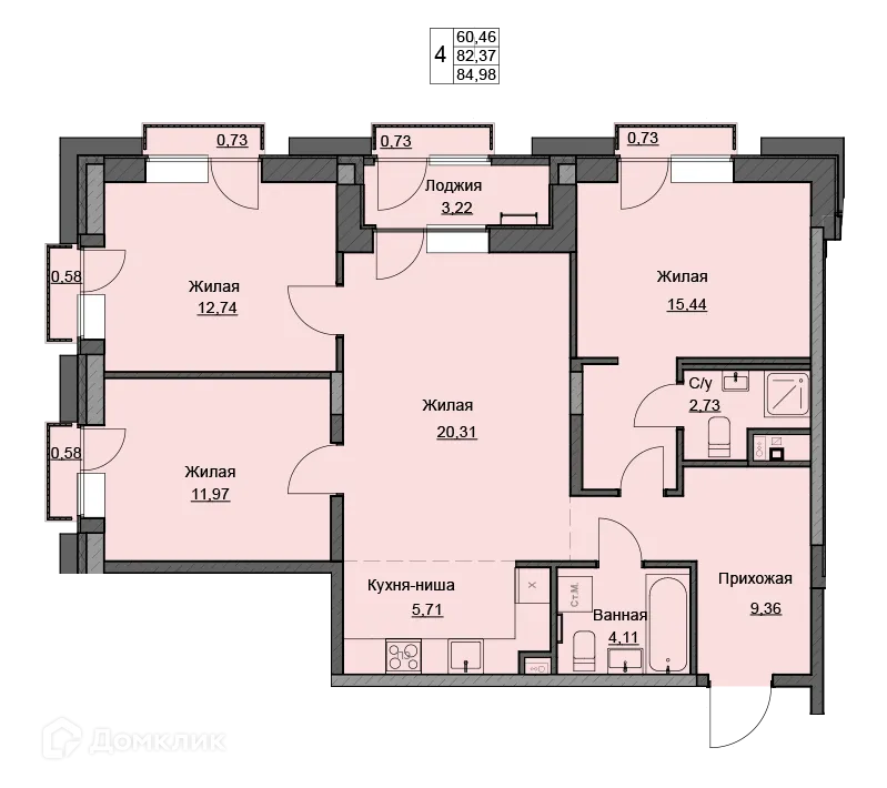 Фото квартиры в ЖК Чехов Квартал Премьерный дом