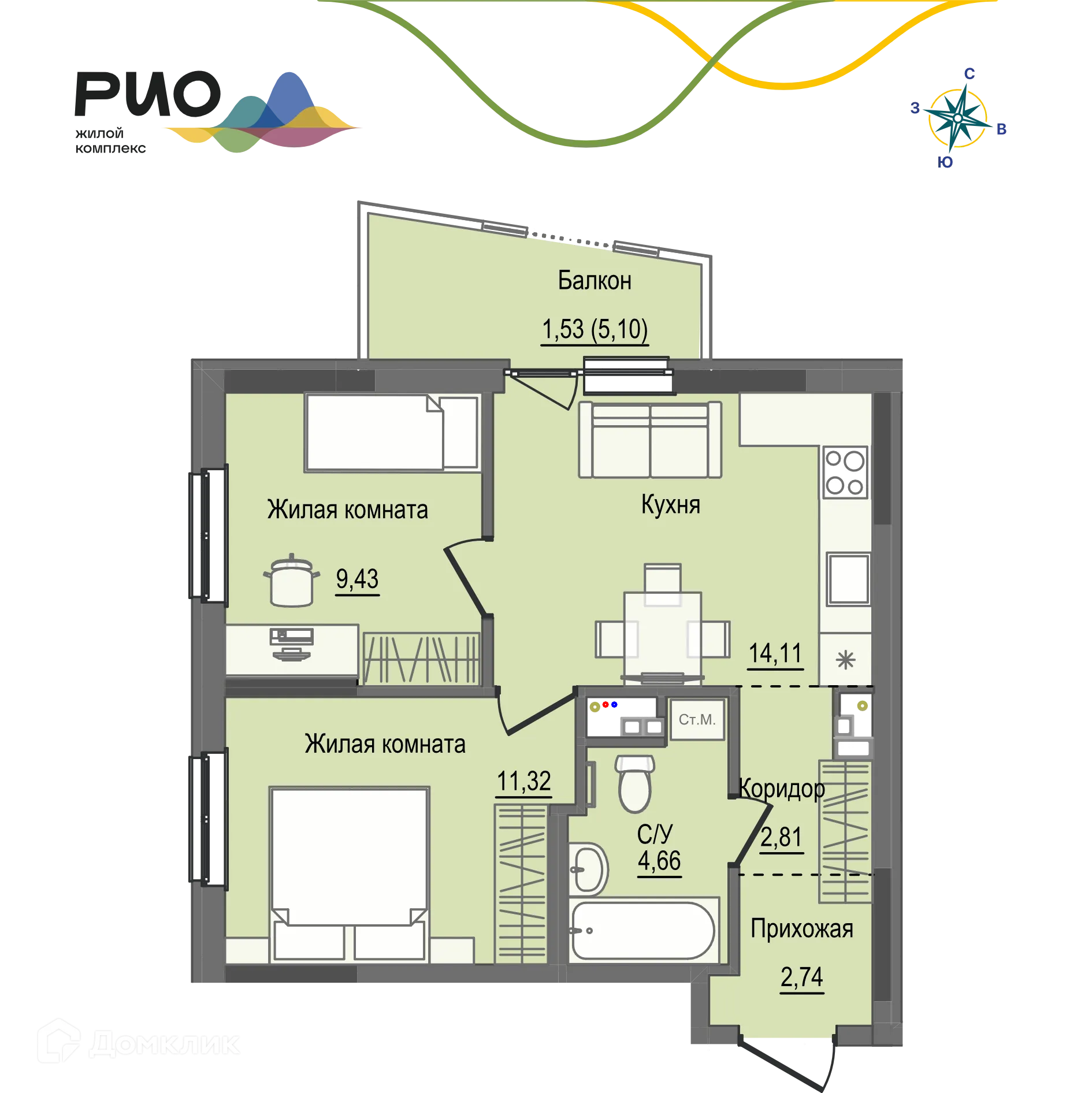 Фото квартиры в ЖК РИО