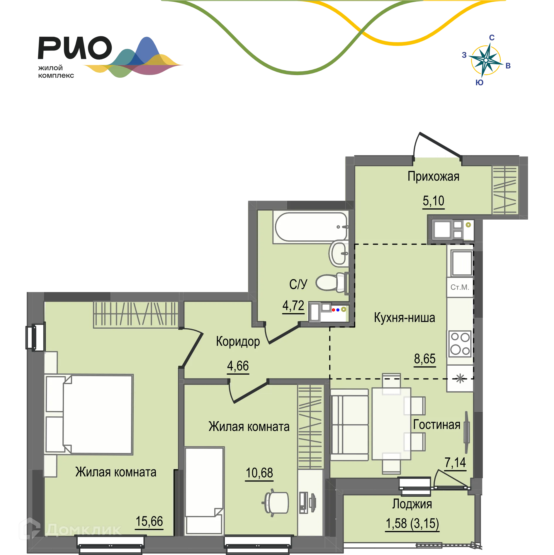Фото квартиры в ЖК РИО
