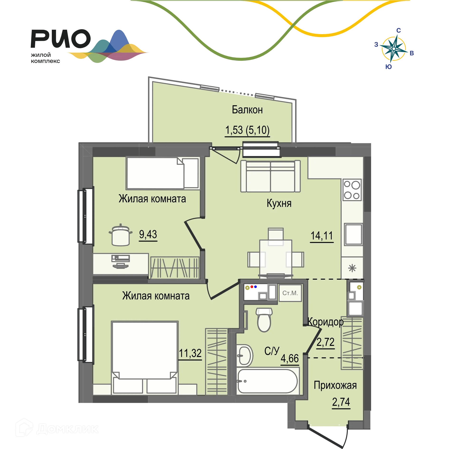 Фото квартиры в ЖК РИО