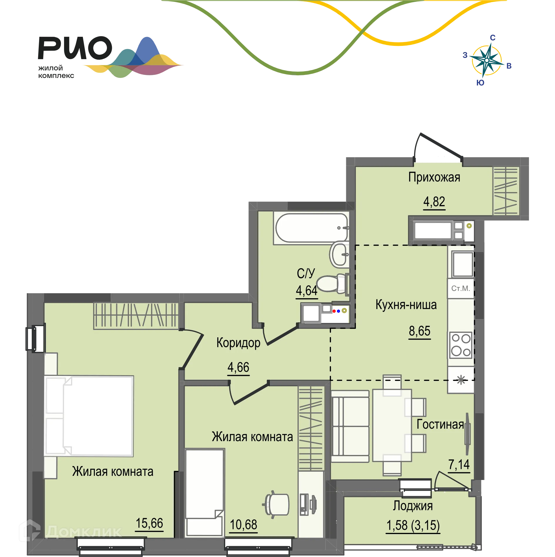Фото квартиры в ЖК РИО