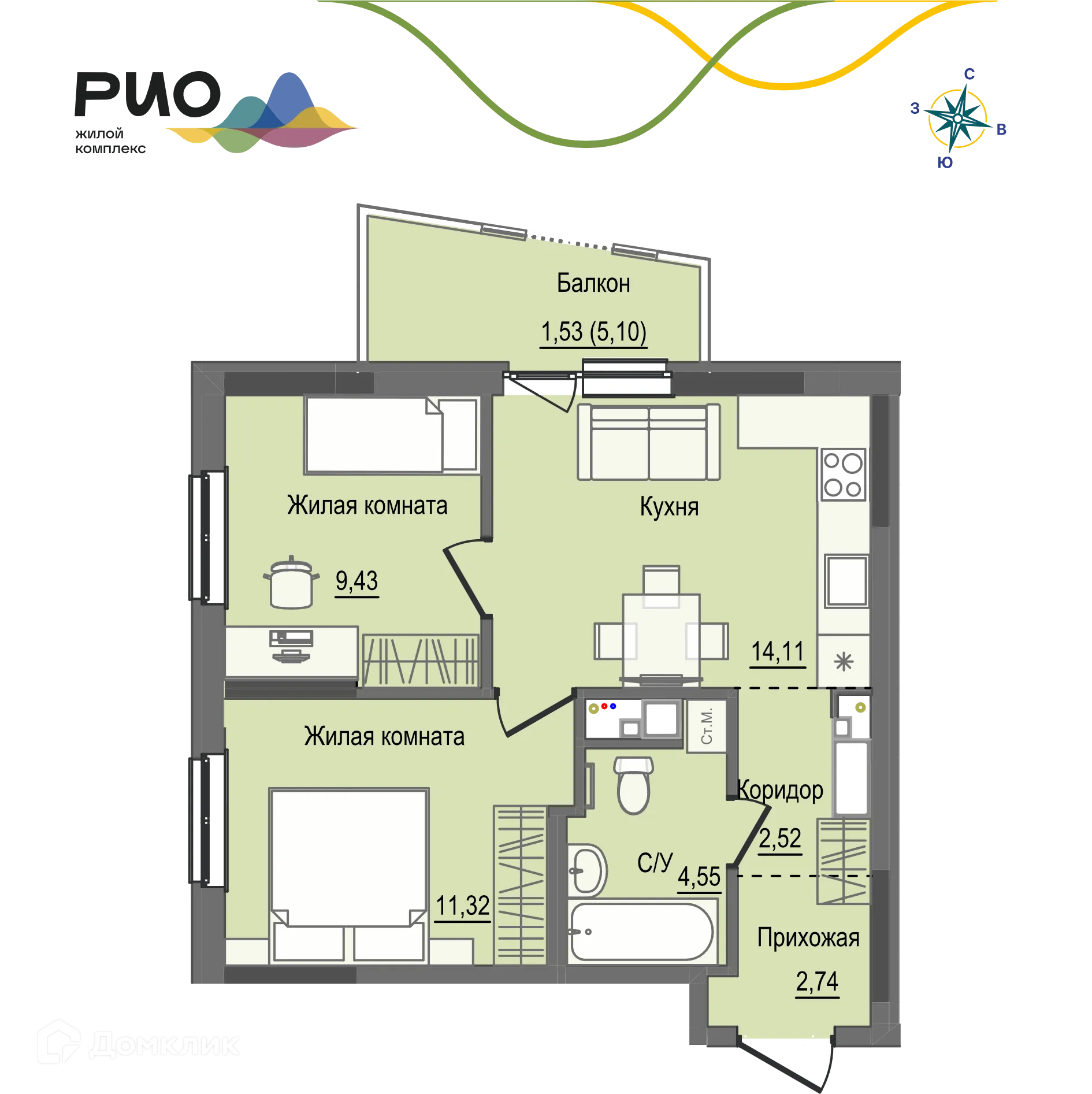 Фото квартиры в ЖК РИО