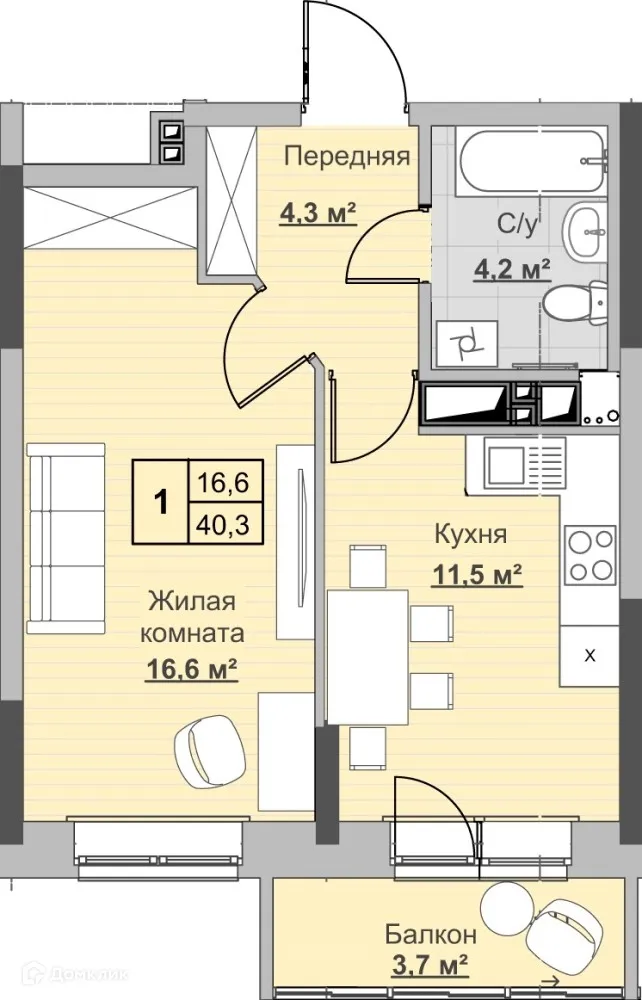 Фото квартиры в ЖК "Новый Сосновый"