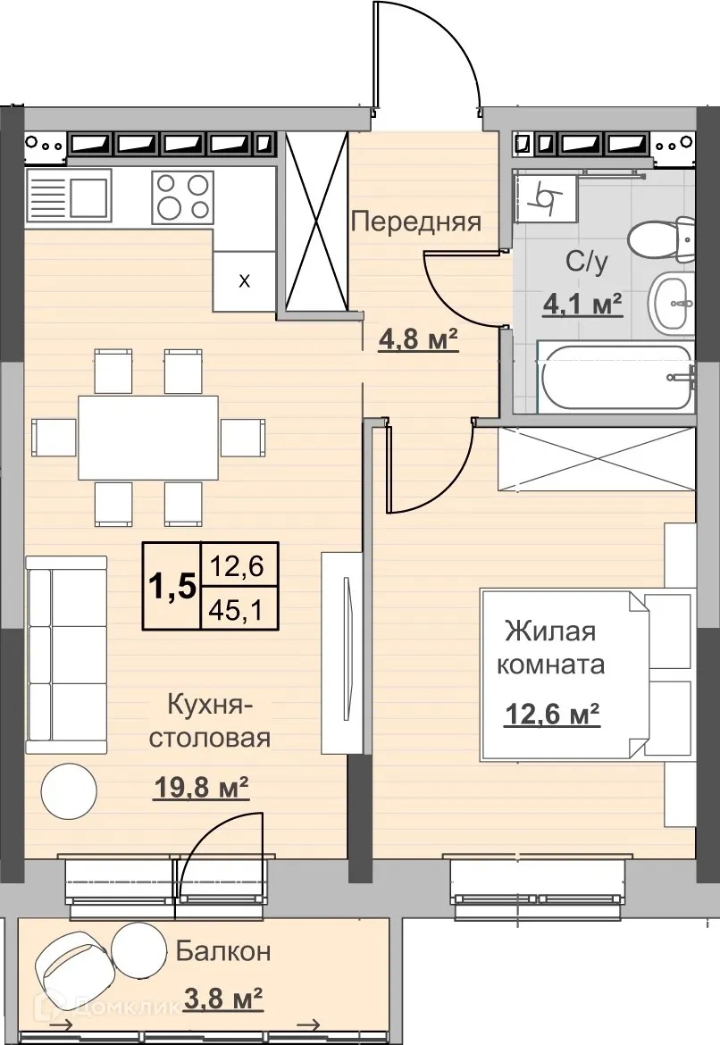 Фото квартиры в ЖК "Новый Сосновый"