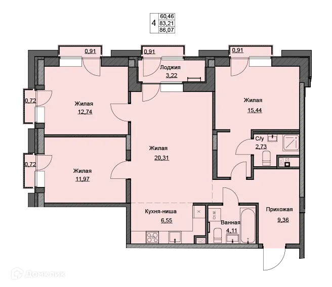 Фото квартиры в ЖК Чехов Квартал Премьерный дом