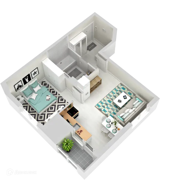 Планировка 2 комн. в ЖК Друзья