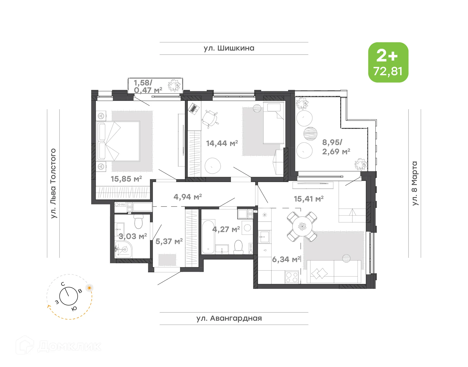 Фото квартиры в ЖК Трилогия