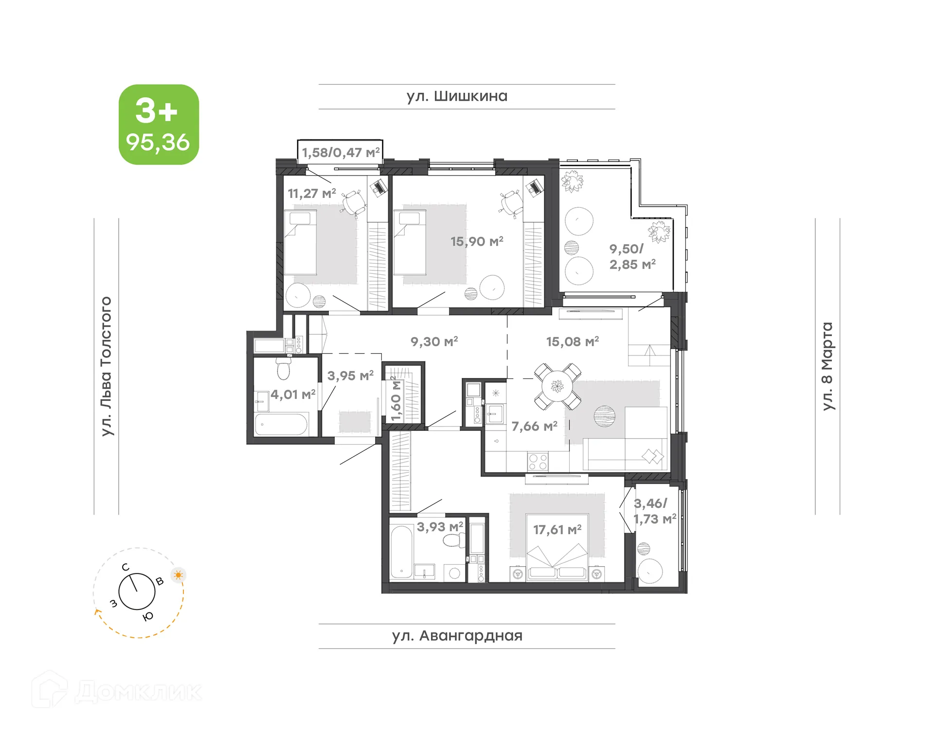 Фото квартиры в ЖК Трилогия