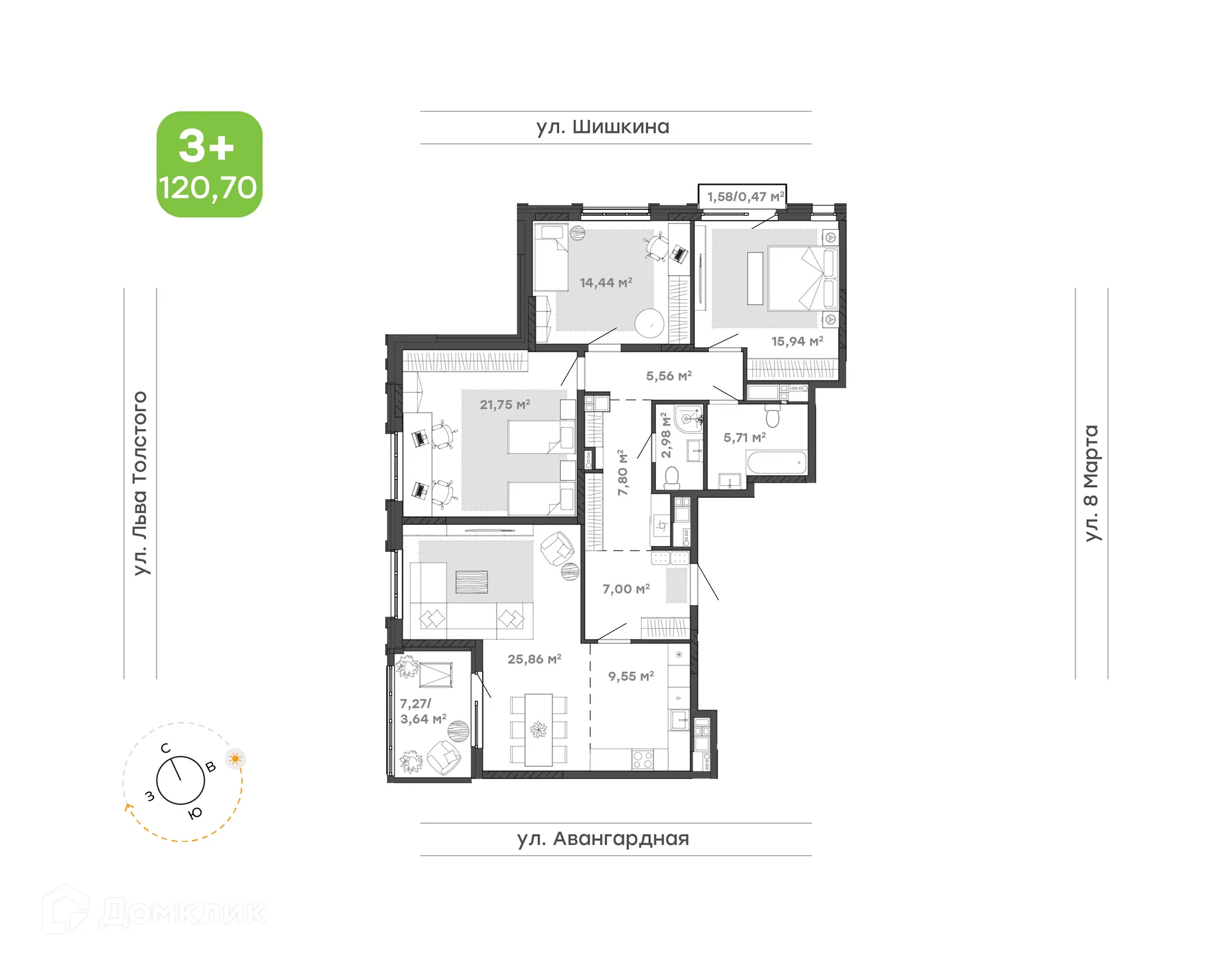Фото квартиры в ЖК Трилогия