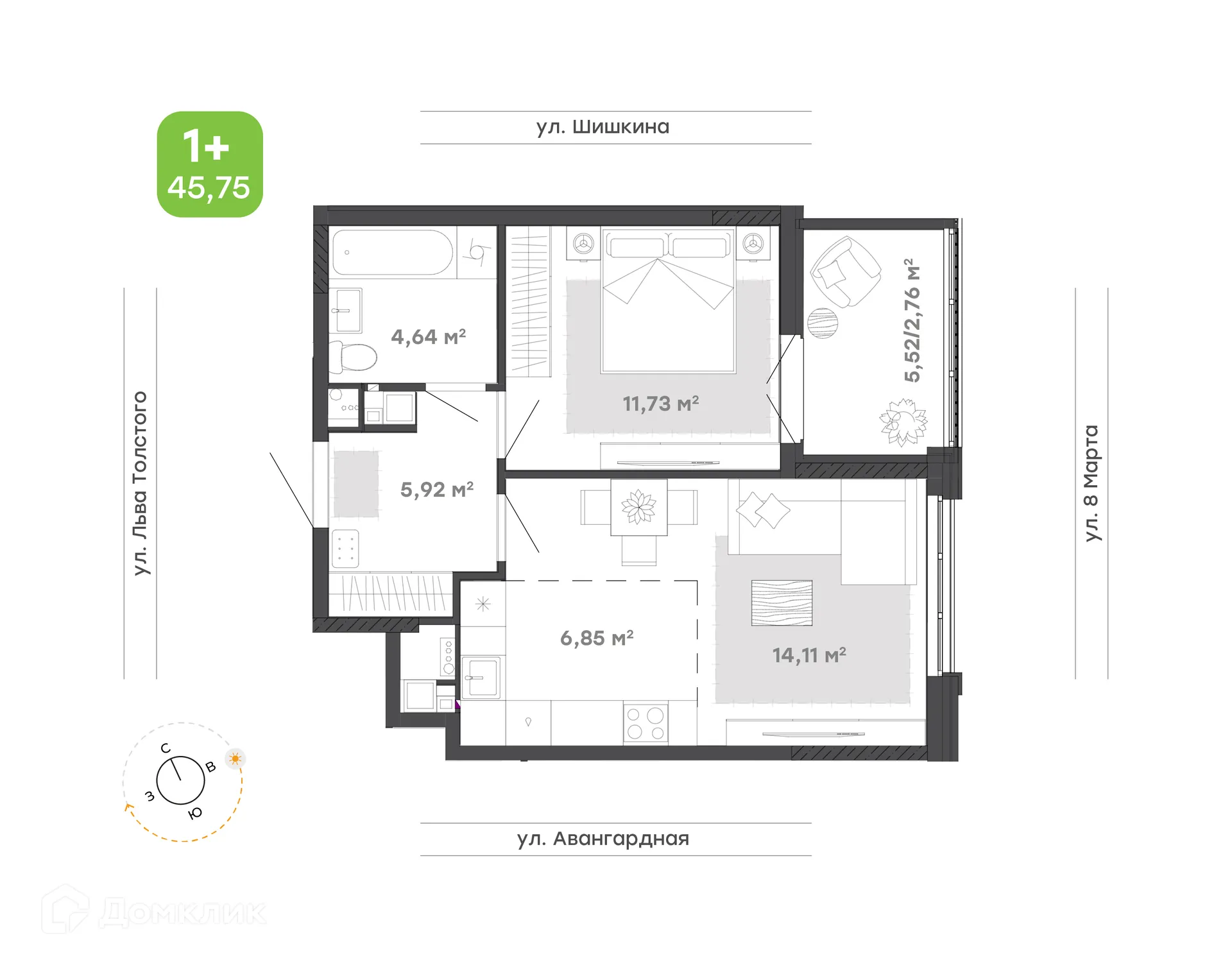 Фото квартиры в ЖК Трилогия