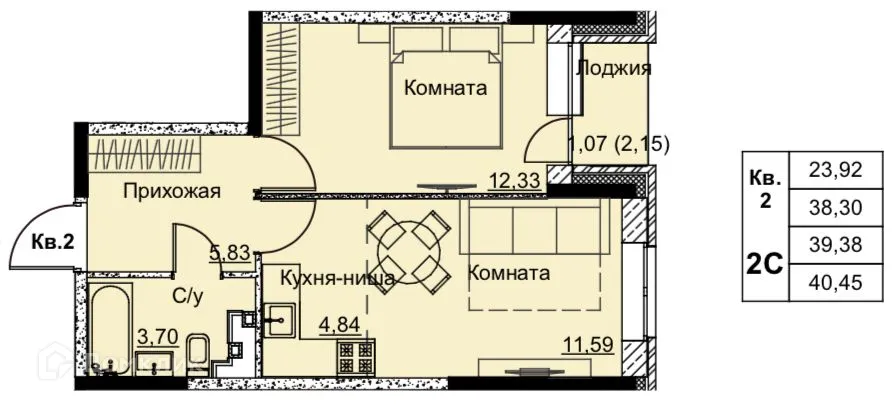 Фото квартиры в ЖК Притяжение