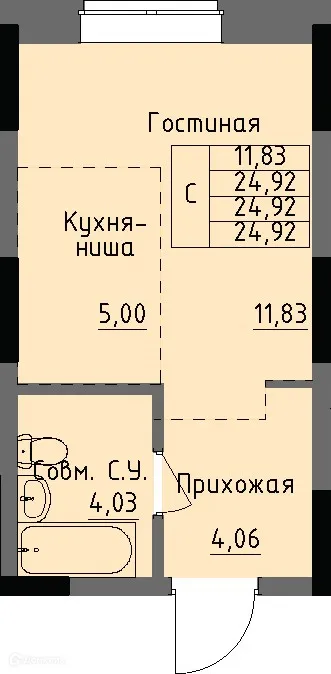Фото квартиры в ЖК Арден на Селтинской