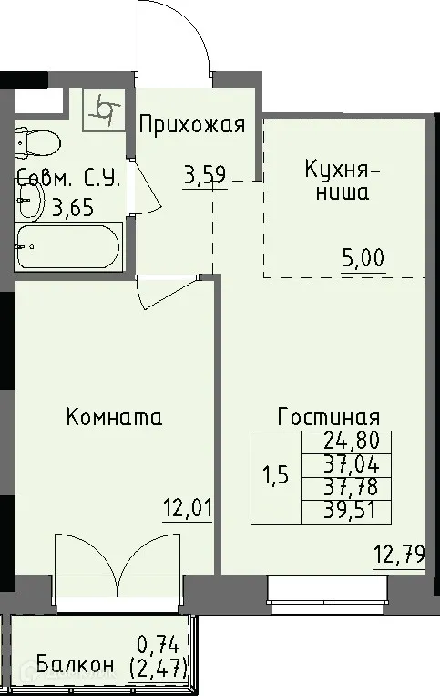Фото квартиры в ЖК Арден на Селтинской