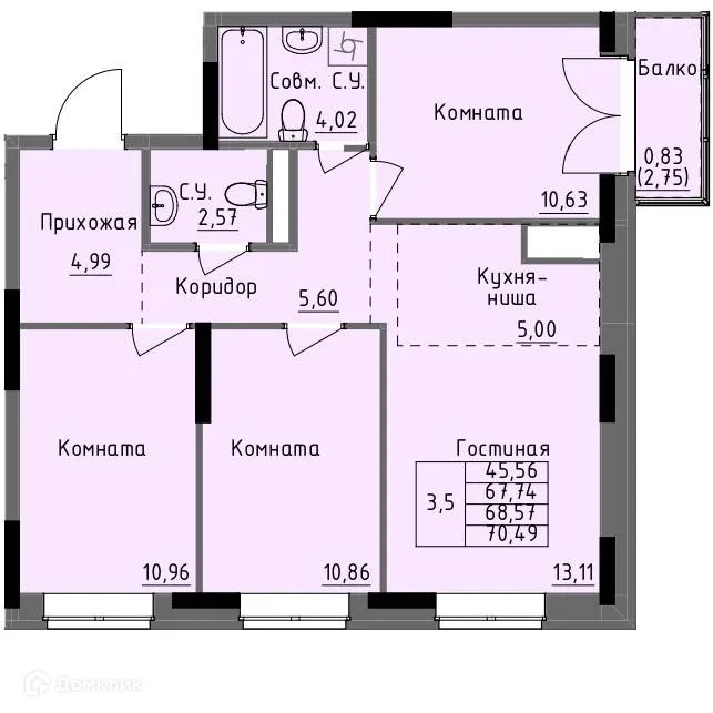 Фото квартиры в ЖК Арден на Селтинской