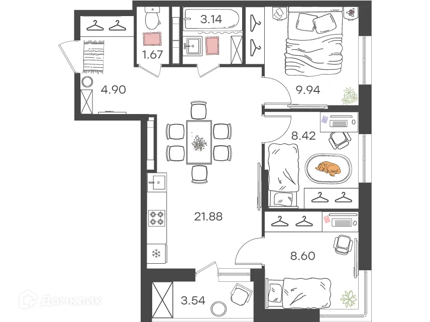 Фото квартиры в ЖК Микрорайон "Новая Жизнь"