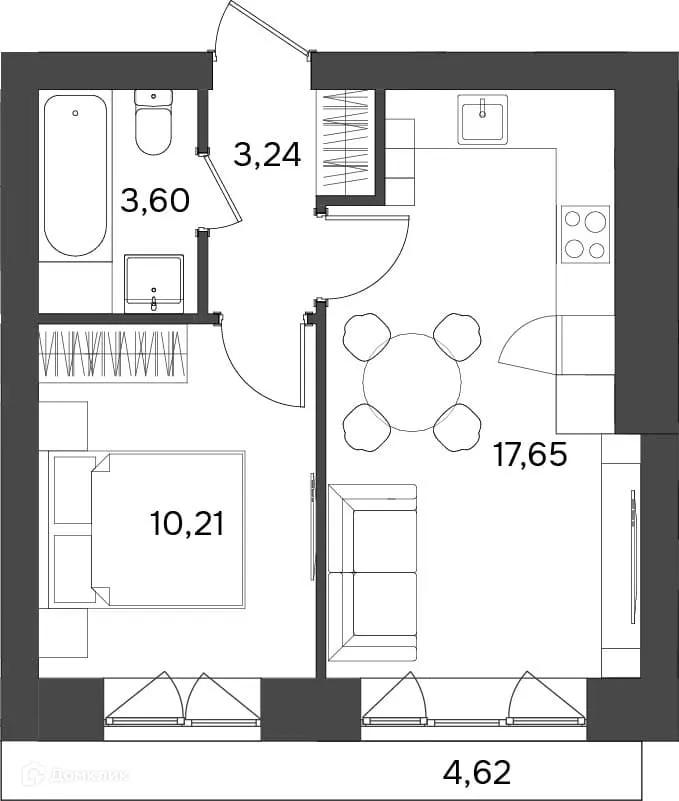 Фото квартиры в ЖК Волга Парк
