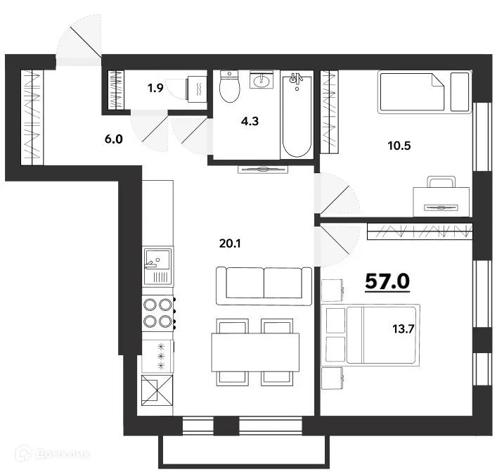 Фото квартиры в ЖК Волга Парк