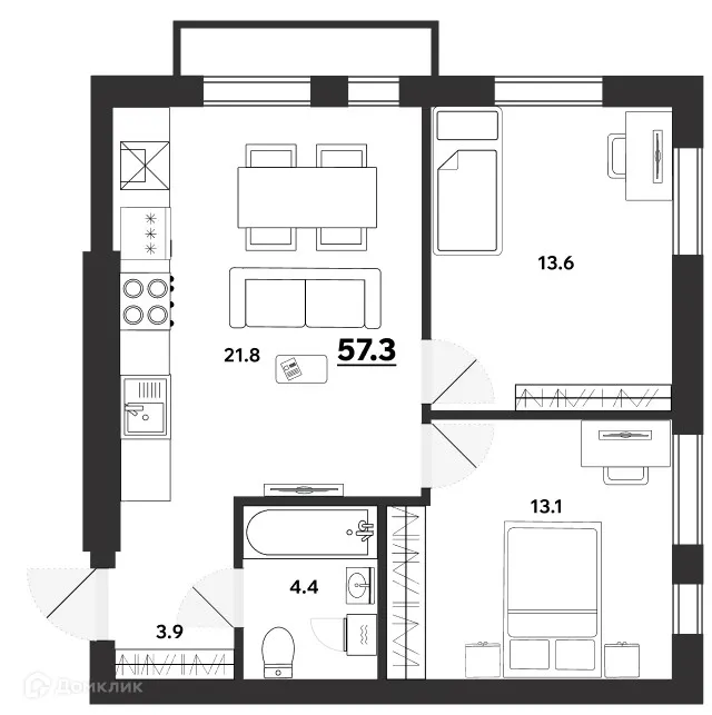 Фото квартиры в ЖК Волга Парк