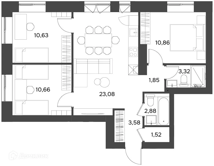 Фото квартиры в ЖК Волга Парк