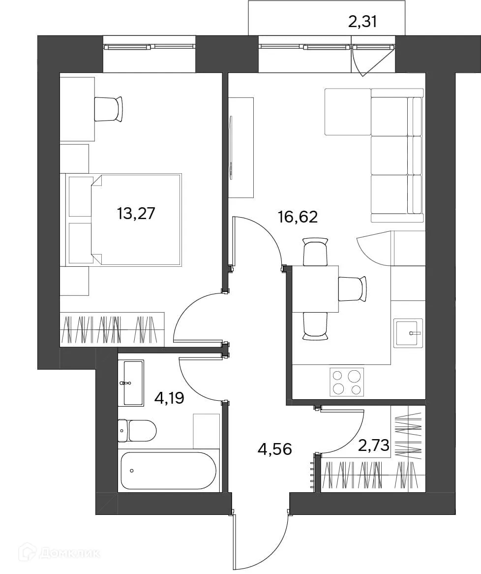 Фото квартиры в ЖК Волга Парк