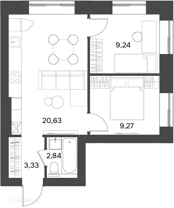 Фото квартиры в ЖК Волга Парк