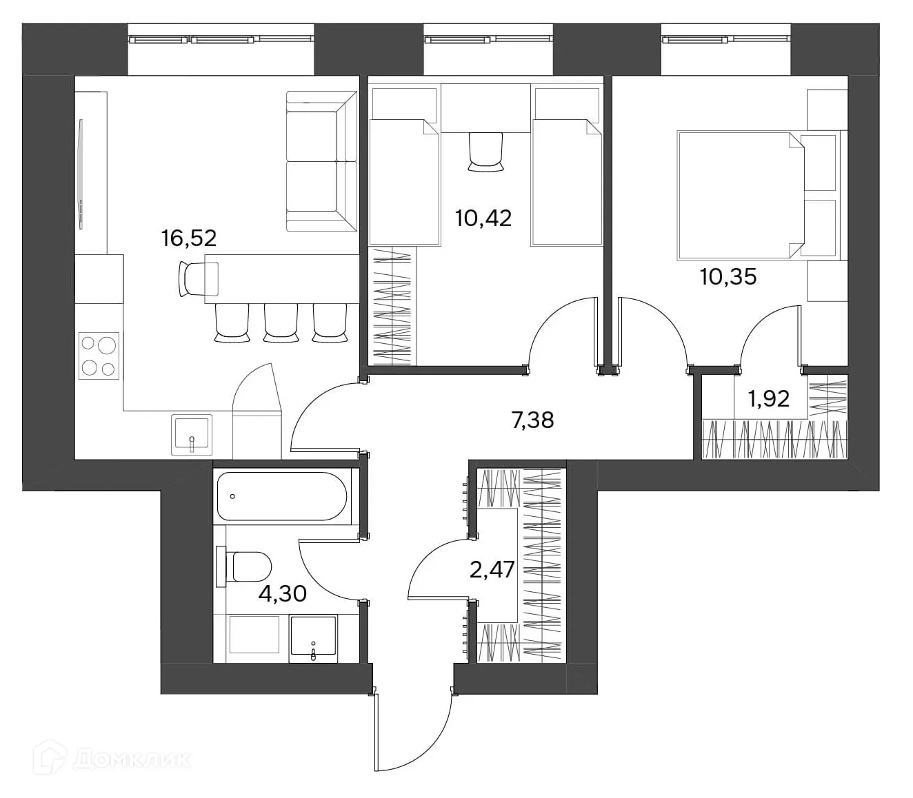 Фото квартиры в ЖК Волга Парк