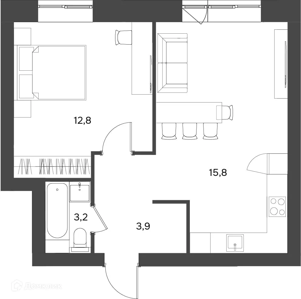 Фото квартиры в ЖК Волга Парк