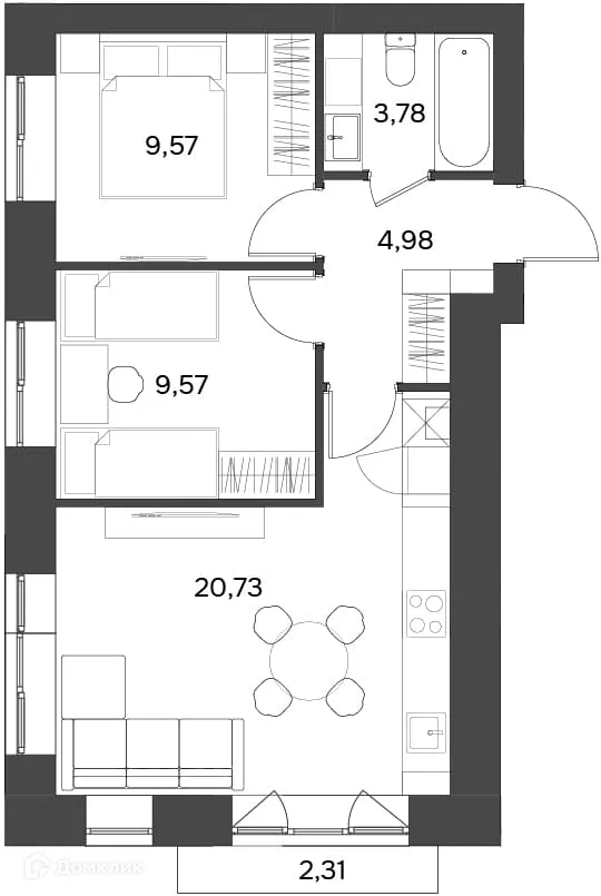 Фото квартиры в ЖК Волга Парк
