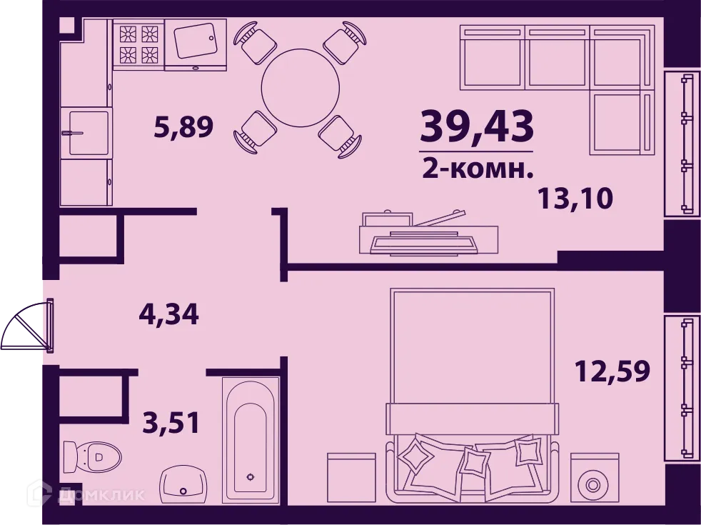 Фото квартиры в ЖК "Сиреневый"
