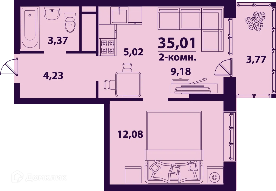 Фото квартиры в ЖК "Сиреневый"